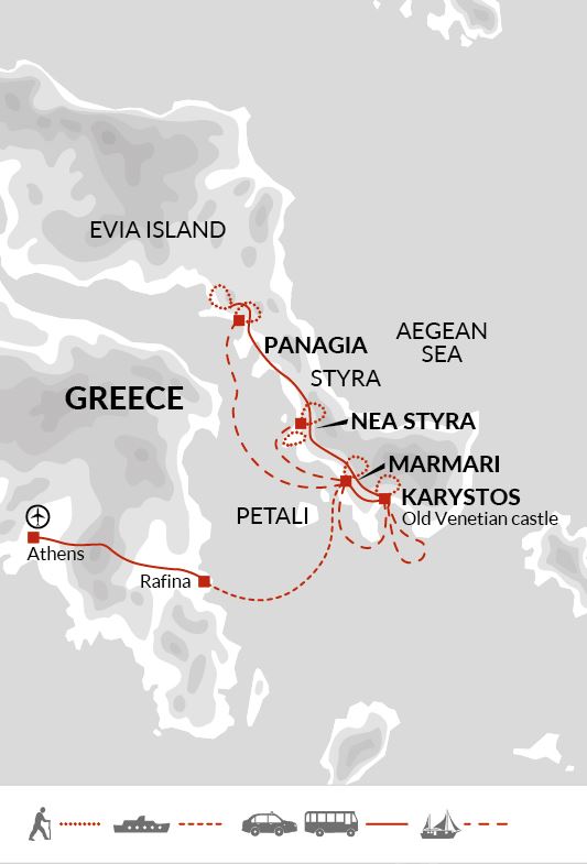Map: Greek Cruise and Island Walking (Explore!)