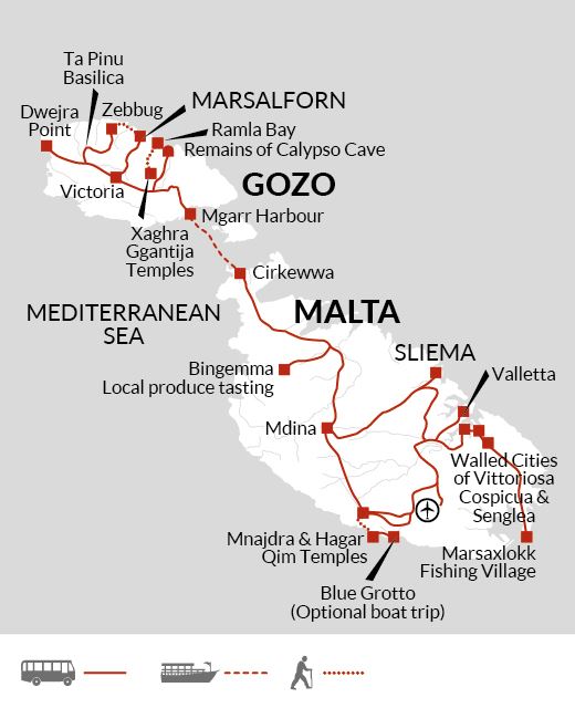 Map: Malta and Gozo Discovery (Explore!)