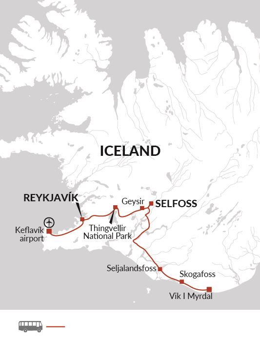 Map: Iceland Northern Lights Adventure (Explore!)