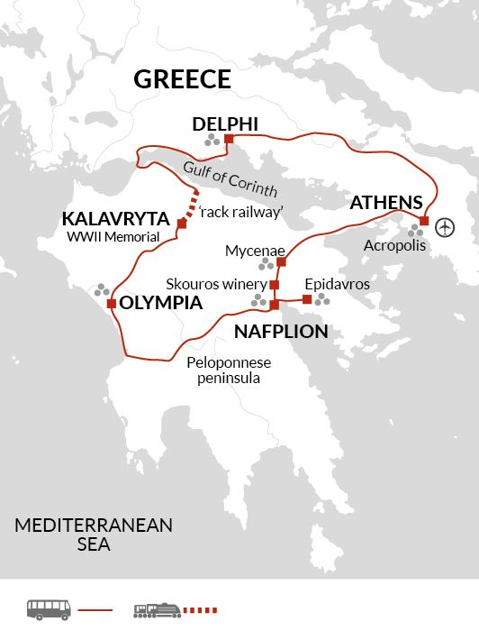 Map: Highlights of Greece (Explore!)