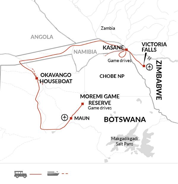 Map: Upgraded - Botswana Wildlife Safari (Explore!)