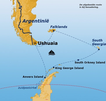 Map: Groepsrondreis Antarctica, S. Georgia en de Poolcirkel (Sawadee)