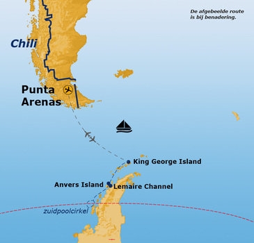 Map: Groepsrondreis Antarctica - Crossing the Circle (Sawadee)
