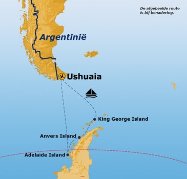 Map: Groepsrondreis Antarctica - Crossing the Circle - Zuidelijke expeditie (Sawadee)