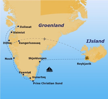 Map: Groepsrondreis Groenland Disko Bay (Sawadee)