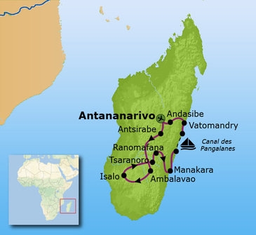 Map: Familiereis Madagascar (Sawadee)