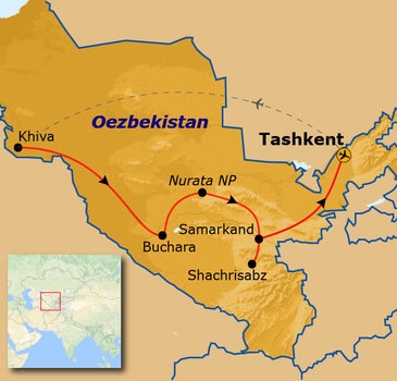 Map: Groepsrondreis Oezbekistan (Sawadee)