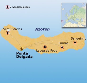 Map: Wandelvakantie Azoren (Sawadee)