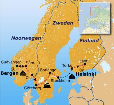 Map: Groepsrondreis Scandinavië (Sawadee)