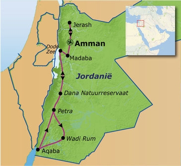 Map: Familiereis Privé Jordanië (Sawadee)