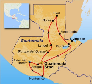 Map: Groepsrondreis Guatemala (Sawadee)