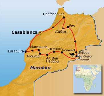 Map: 22-35ers reis Marokko (Sawadee)