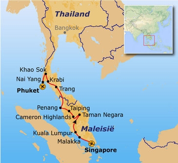 Map: Groepsrondreis Singapore, MaleisiÃ«/Thailand (Sawadee)