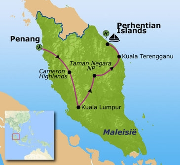 Map: Familiereis Privé Maleisië (Sawadee)