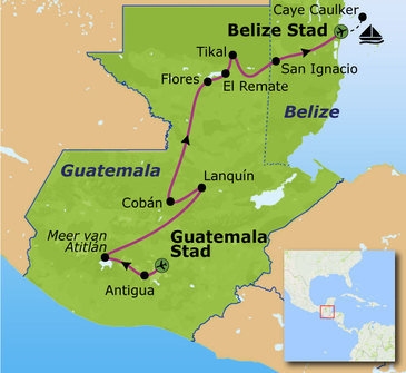Map: Familiereis Guatemala (Sawadee)