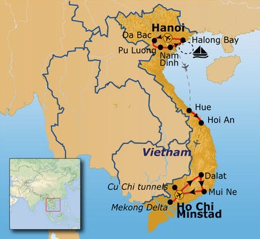 Map: 22-35ers reis Vietnam (Sawadee)
