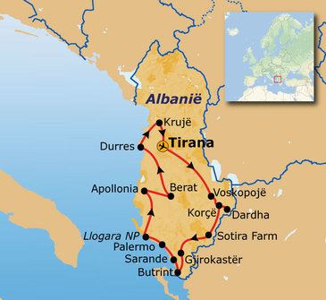 Map: Groepsrondreis Albanië Hoogtepunten (Sawadee)
