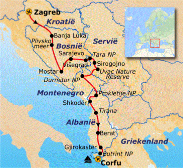 Map: Groepsrondreis Zuid-Oost Europa (Sawadee)