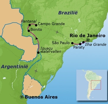 Map: Familiereis ArgentiniÃ« en BraziliÃ« (Sawadee)