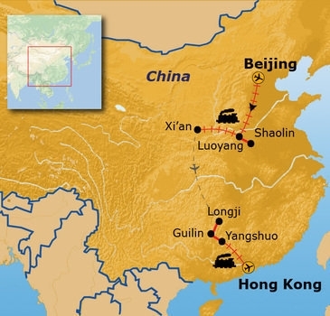 Map: Groepsrondreis China Hoogtepunten (Sawadee)