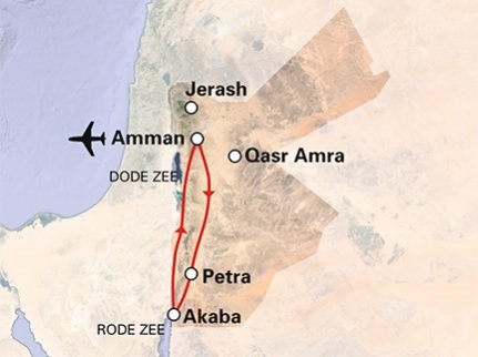 Map: Betoverend Jordanië (SRC Reizen)