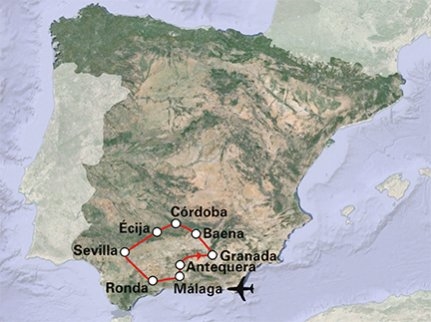 Map: Andalusië - fly drive (SRC Reizen)