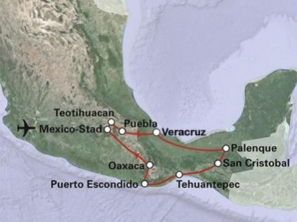Map: Het échte Mexico (SRC Reizen)