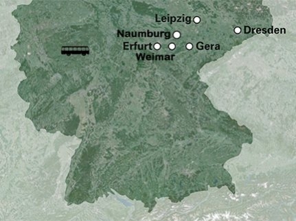 Map: Thüringen en Saksen (SRC Reizen)