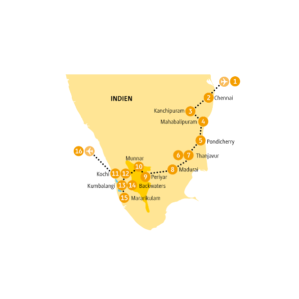 Map: Indien: Kerala (Chamäleon)