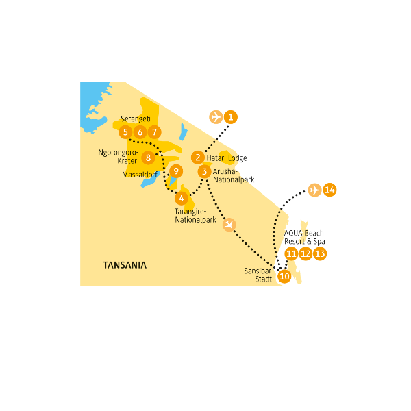 Map: Tansania: Serengeti (Chamäleon)