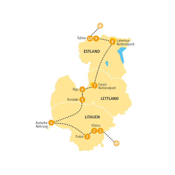 Map: Litauen, Lettland & Estland: Baltikum (Chamäleon)
