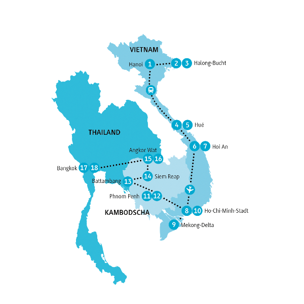Map: Vietnam, Kambodscha & Thailand : Asian Emotions (Chamäleon)