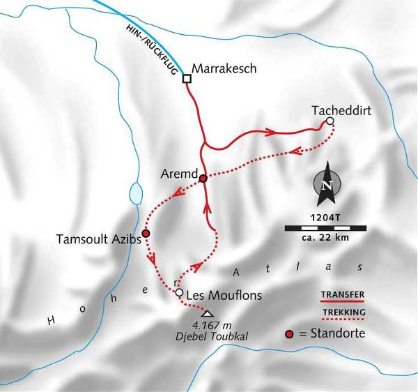 Map: Trekking im Hohen Atlas (Wikinger)