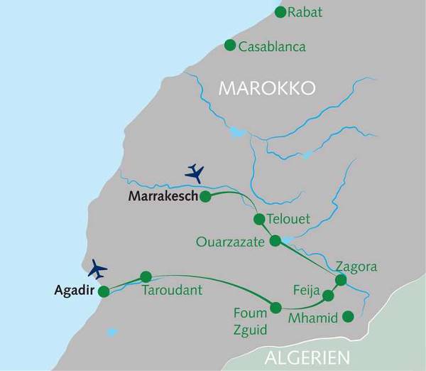 Map: Karawanen, Kasbahs & Saharaträume (Wikinger)