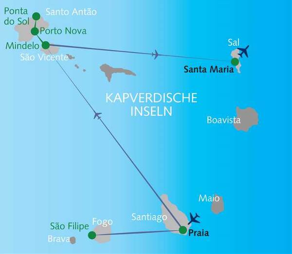 Map: Cabo Verde – Wanderparadiese im Atlantik (Wikinger)