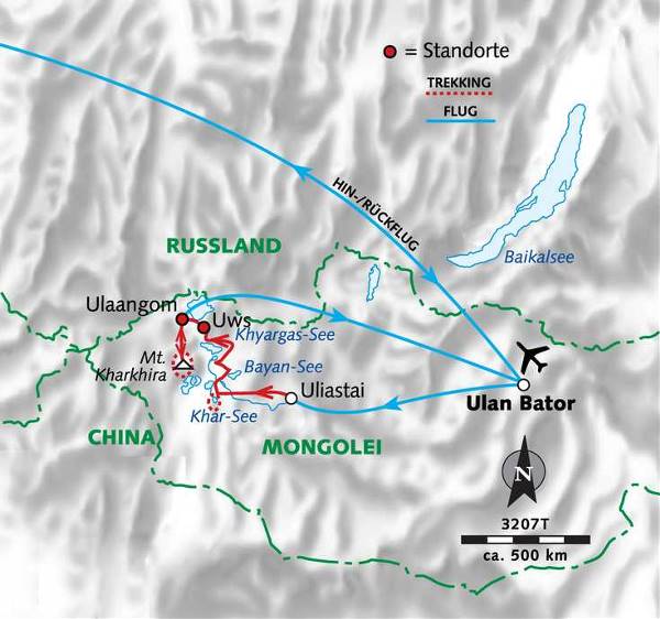 Map: Auf Nomadenpfaden durch das Land des Dschingis Khan (Wikinger)