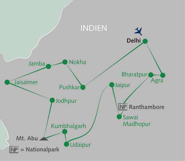 Map: Indiens Perle Rajasthan (Wikinger)