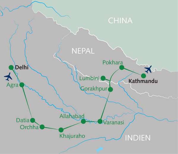 Map: Vom Land der Maharadschas in die Bergwelt des Himalaja (Wikinger)