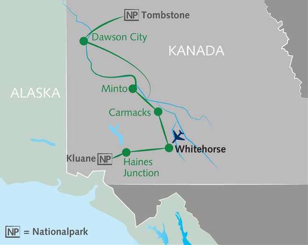 Map: Auf den Spuren Jack Londons – Yukon zu Fuß & per Kanu (Wikinger)