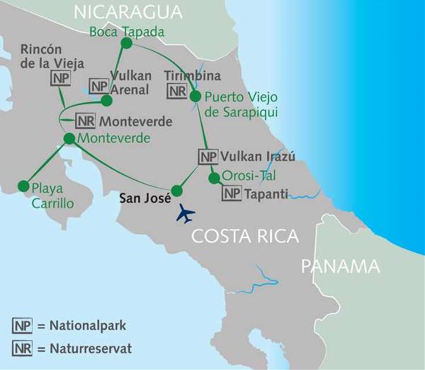 Map: Costa Rica for fun (Wikinger)