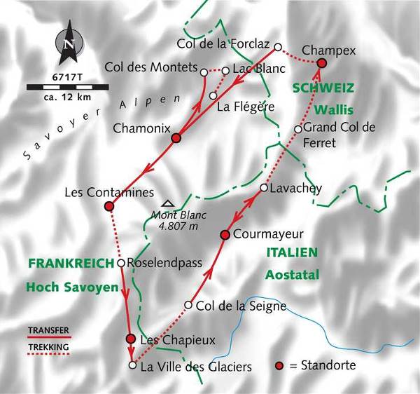 Map: Der Mont-Blanc-Rundweg (Wikinger)