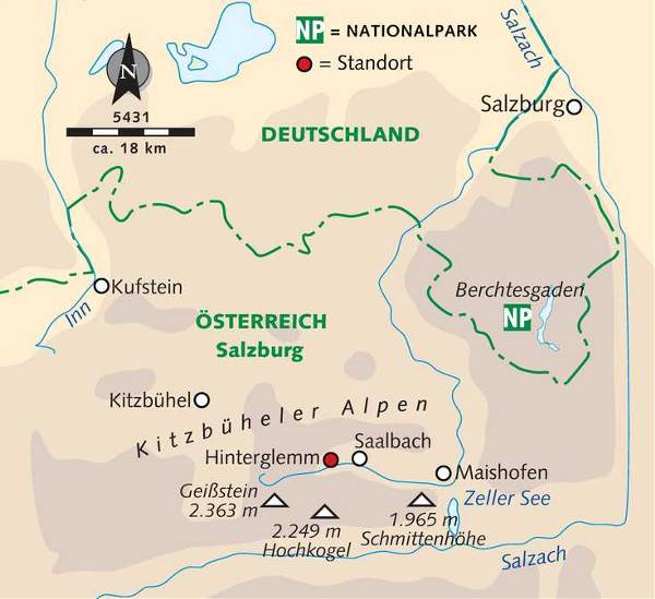 Map: Flexibel wandern rund um Saalbach und Hinterglemm (Wikinger)