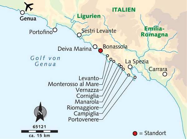 Map: Die fünf bunten Dörfer der Cinque Terre (Wikinger)