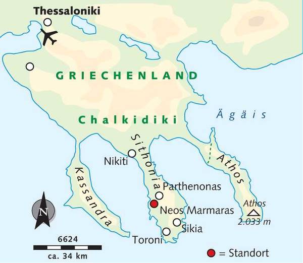 Map: Wanderwoche auf Chalkidiki (Wikinger)