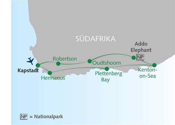 Map: Kapstadt, Garden Route & Safaris (Wikinger)