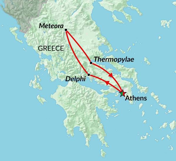 Map: Greece on a Shoestring (Encounters Travel)