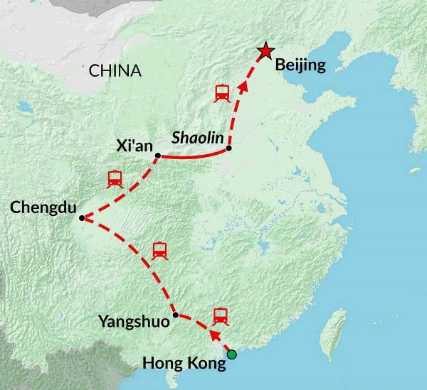 Map: Highlights of China (Encounters Travel)
