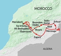 Map: Desert & Kasbahs (Encounters Travel)