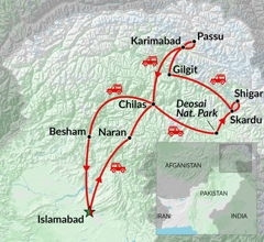 Map: Karakorum Highlights (Encounters Travel)
