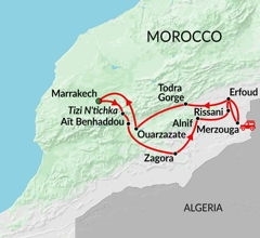 Map: Morocco Desert Safari (Encounters Travel)